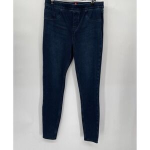 Spanx Denim Knit Leggings Women's‎ Dark Blue Stretch Skinny Ankle High Rise L
